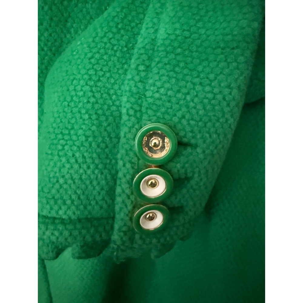 Women's Juicy Couture Green Pea Coat L with Gold Buttons - Picture 7 of 7